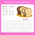 Illustrator of writing a - z food and drink B Bread