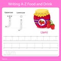 Illustrator of writing a - z food and drink j jam