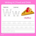 Illustrator of writing a - z food and drink W Waffles