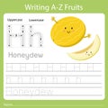 Illustrator of writing a - z fruit h honeydew