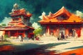 Mystical Beautiful Ancient Asian Temple