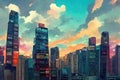 Skyline of Hong Kong, beauftiful city Royalty Free Stock Photo