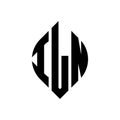 ILN circle letter logo design with circle and ellipse shape. ILN ellipse letters with typographic style. The three initials form a Royalty Free Stock Photo