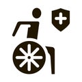 ilness human on wheelchair icon Vector Glyph Illustration Royalty Free Stock Photo