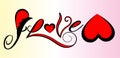 Ilove u Typography features the word \