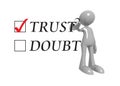 Trust doubt with man Royalty Free Stock Photo