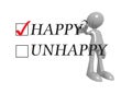 Happy unhappy with man