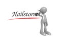 Hailstorm word with man