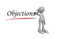 Objections word with man Royalty Free Stock Photo
