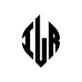 ILR circle letter logo design with circle and ellipse shape. ILR ellipse letters with typographic style. The three initials form a Royalty Free Stock Photo