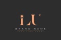 ILU abstract letter logo design Royalty Free Stock Photo