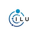 ILU letter technology logo design on white background. ILU creative initials letter IT logo concept. ILU letter design Royalty Free Stock Photo