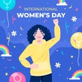 IlustraciÃ³n plana del dÃ­a de la mujer