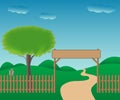 Ilustrated gateway to the countryside Royalty Free Stock Photo