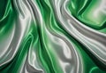 ilver and green shaded wavy texture with shiny satin surface Royalty Free Stock Photo