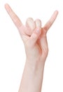 Ily finger sign close up - hand gesture