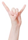 Ily finger sign close up - hand gesture Royalty Free Stock Photo