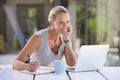 Im all over this project. Cropped portrait of an attractive businesswoman working on her laptop. Royalty Free Stock Photo