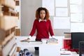 Im definitely in the right career. Portrait of a young woman standing in an office. Royalty Free Stock Photo