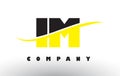 IM I M Black and Yellow Letter Logo with Swoosh.