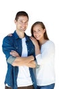 Im a lucky guy. An isolated portrait of a happy and affectionate young couple. Royalty Free Stock Photo