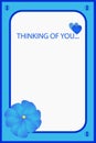 Im thinking of you blue greeting card