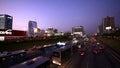 LIMA, PERU -Panoramic view of the Lima express way and the interbank buildind CIRCA 2013 in Lima, Peru. The Lima