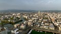 Imabari Castle and city center on a clear day