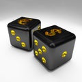 image 3d of dice with dollar and euro Royalty Free Stock Photo