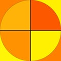 image of 4 square quadrants. yellow, orange and ocher color raster illustration background. four squares