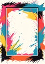 Abstract brushstroke texture frame 80s retro nostalgic