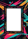 Abstract brushstroke texture frame 80s retro nostalgic