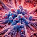 Image abstract of cells attached to tissue. Generative ai