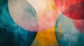 Stylized Watercolor Background of Abstract Circles Overlapping