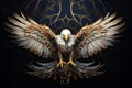 Image of abstract fantasy of eagle spreading its wings. Birds, Wildlife Animals, Illustration, Generative AI