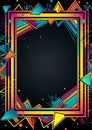 Abstract neon graffiti frame 80s retro nostalgic Royalty Free Stock Photo