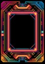 Abstract neon shape frame 80s retro nostalgic Royalty Free Stock Photo