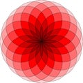 Image of abstract red sphere or flowers.