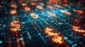 The image is an abstract representation of a circuit board