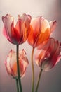image of abstract transparent diaphanous ethereal tulips generative AI