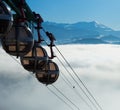 Aerial city view of Grenoble with cable car, France Royalty Free Stock Photo