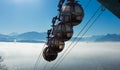 Aerial city view of Grenoble with cable car, France Royalty Free Stock Photo