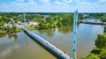 Aerial Ron Venderly Family Bridge over St Mary River in daytime Royalty Free Stock Photo