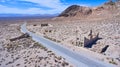 Aerial view of main road for Rhyolite ghost town Royalty Free Stock Photo