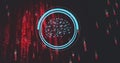 Image of ai brain and data processing over binary coding Royalty Free Stock Photo