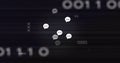 Image of ai chat icons and data processing over black background Royalty Free Stock Photo