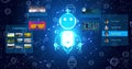 Image of ai chatbot icon and data processing