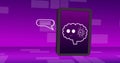 Image of ai data processing and icons over computer screen Royalty Free Stock Photo