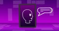 Image of ai data processing and icons over computer screen Royalty Free Stock Photo