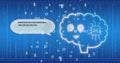 Image of ai data processing over binary coding on blue background Royalty Free Stock Photo